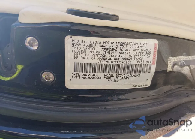 JTHFN48Y830040259: 44690986