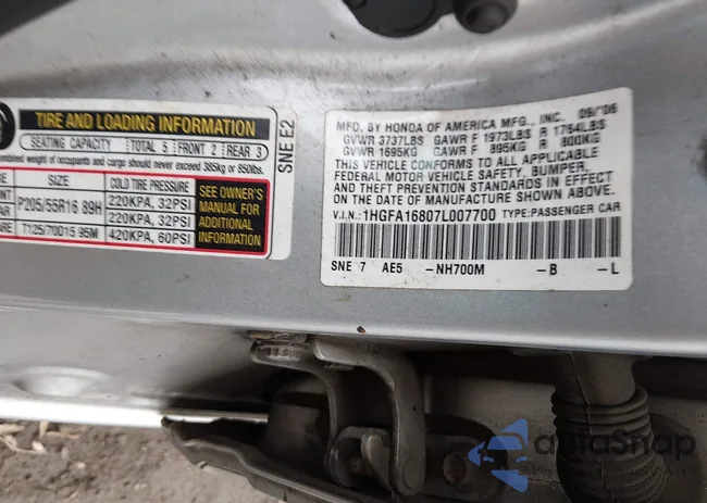 1HGFA16807L007700: 44693444