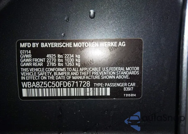 WBA8Z5C50FD671728: 44693670