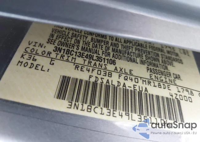 3N1BC13E49L351106: 44694700