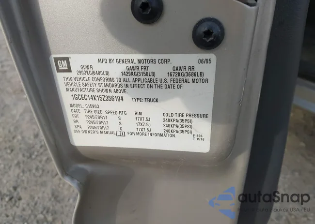 1GCEC14X15Z356194: 44696738