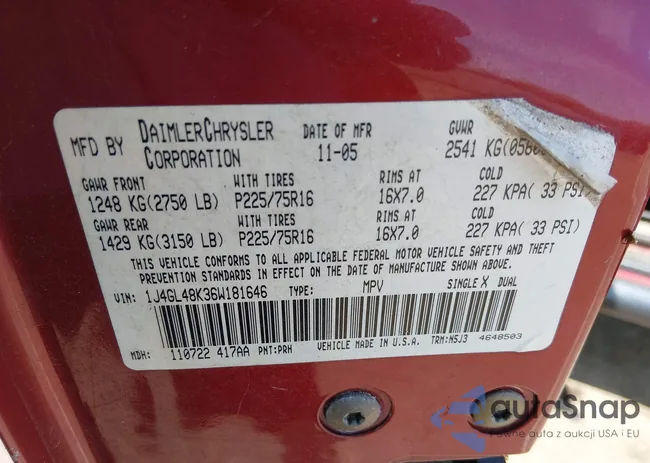 1J4GL48K36W181646: 44696113