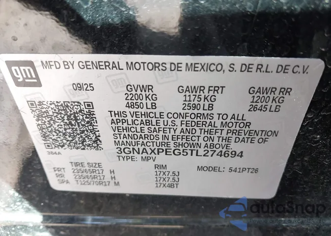 3GNAXPEG5TL274694: 44697377