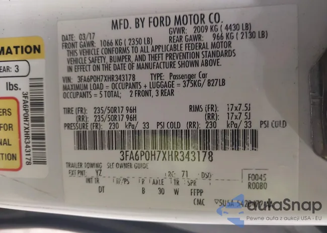 3FA6P0H7XHR343178: 44700426