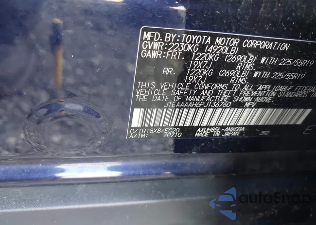 JTEAAAAH6PJ136760: 44700464