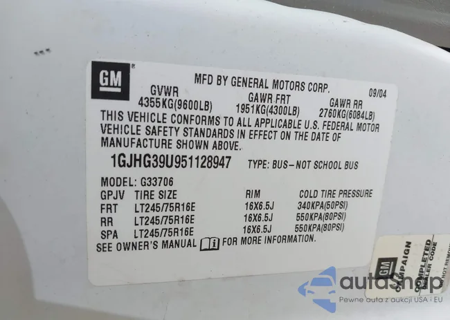 1GJHG39U951128947: 44700723