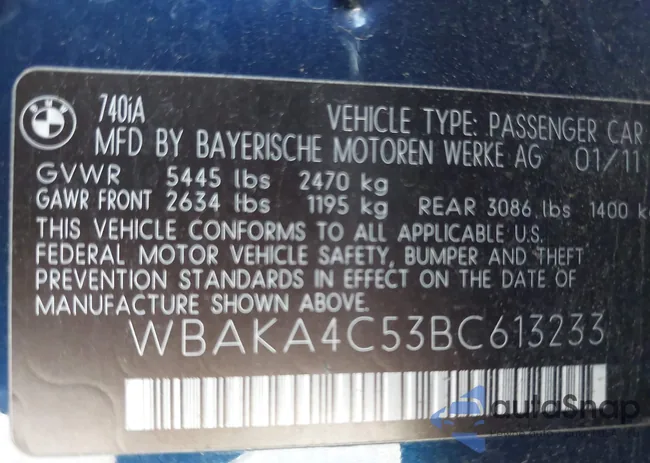 WBAKA4C53BC613233: 44704015