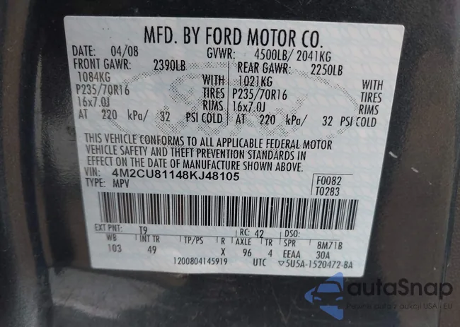 4M2CU81148KJ48105: 44705309