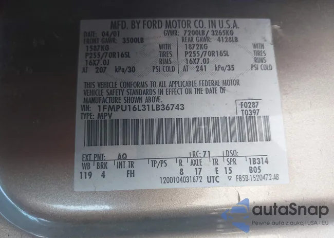 1FMPU16L31LB36743: 44705162