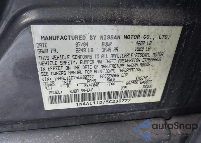 1N4AL11D75C230777: 44706311