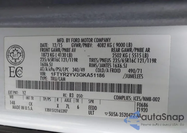 1FTYR2YV3GKA51186: 44707388