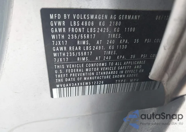 WVGAV3AX9EW512326: 44709635