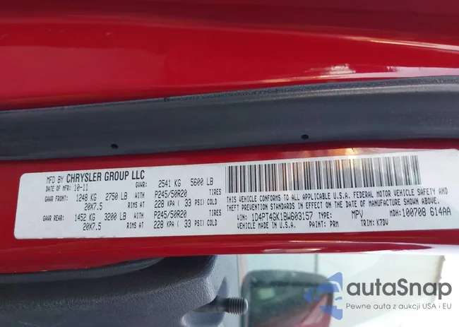 1D4PT4GK1BW603157: 44710619