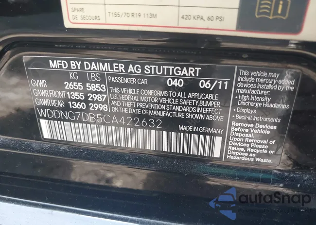 WDDNG7DB5CA422632: 44712504