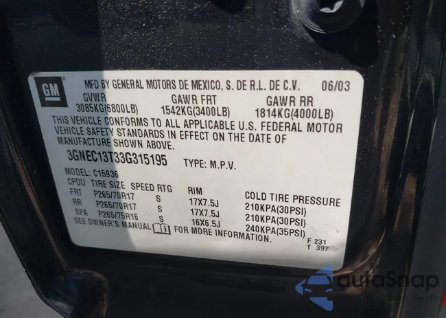 3GNEC13T33G315195: 44713265