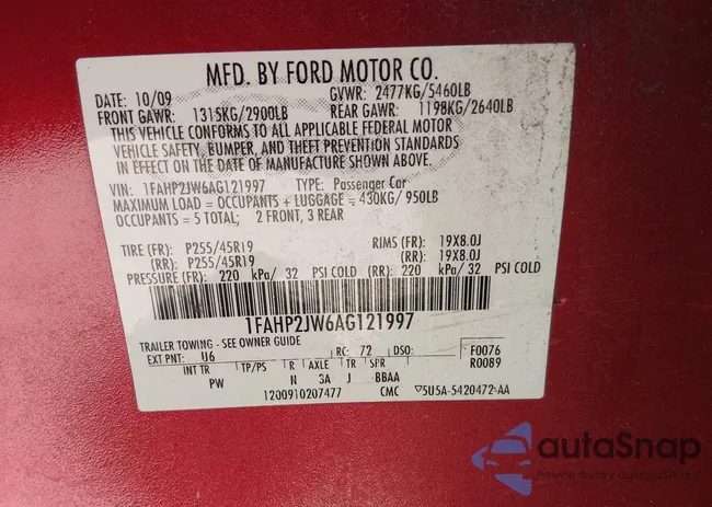 1FAHP2JW6AG121997: 44713629