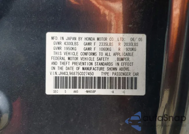 JH4CL96875C027450: 44715837