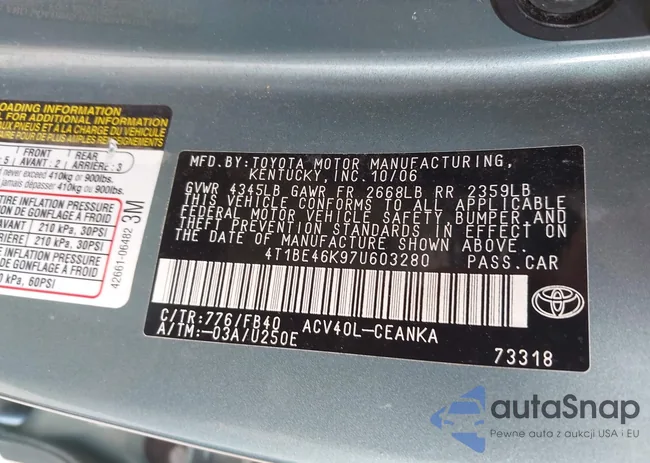 4T1BE46K97U603280: 44714978