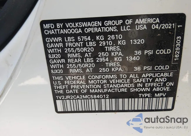 1V2JR2CA2MC584012: 44720002