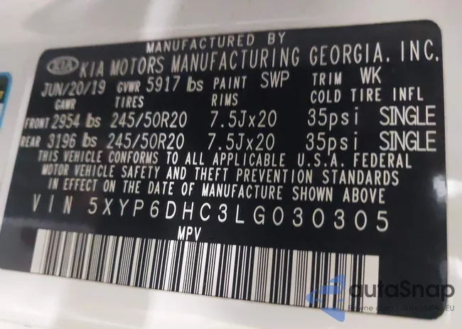 5XYP6DHC3LG030305: 44720231