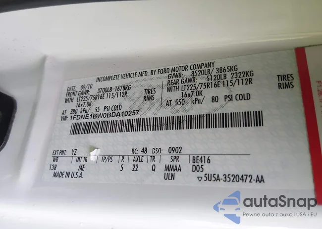 1FDNE1BW0BDA10257: 44724474