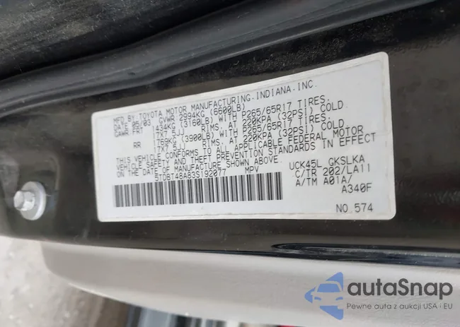 5TDBT48A83S192077: 44727567