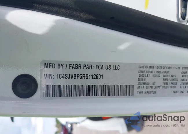 1C4SJVBP5RS112601: 12407213