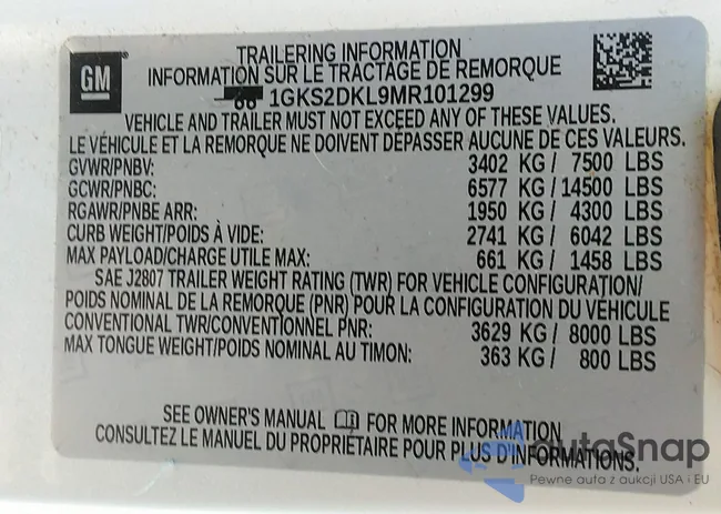 1GKS2DKL9MR101299: 11750243