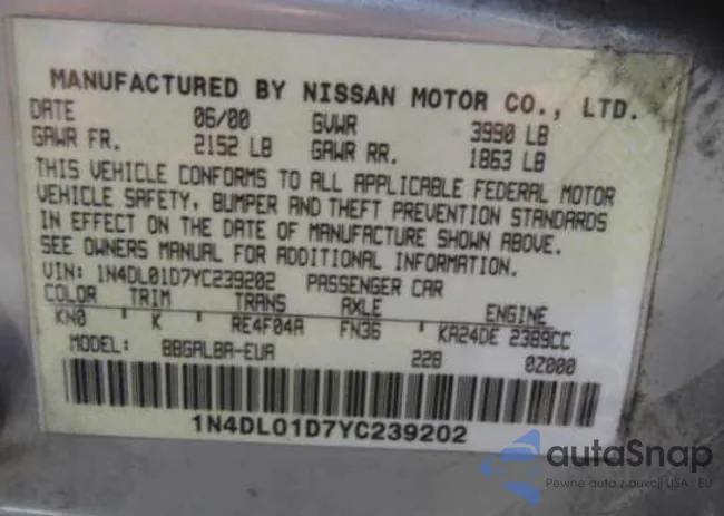1N4DL01D7YC239202: 8466710