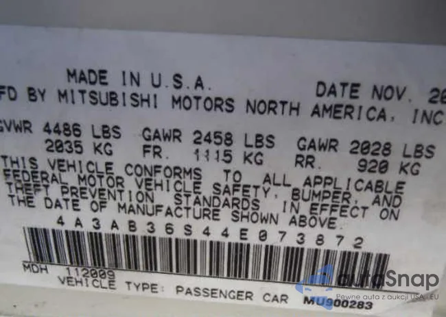 4A3AB36S44E073872: 8866243