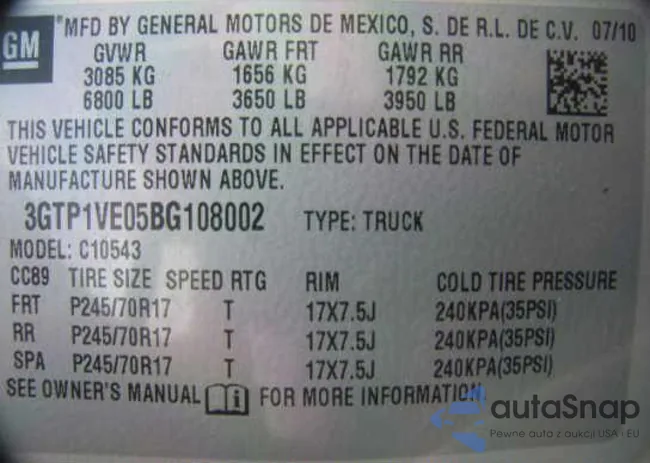 3GTP1VE05BG108002: 9553640