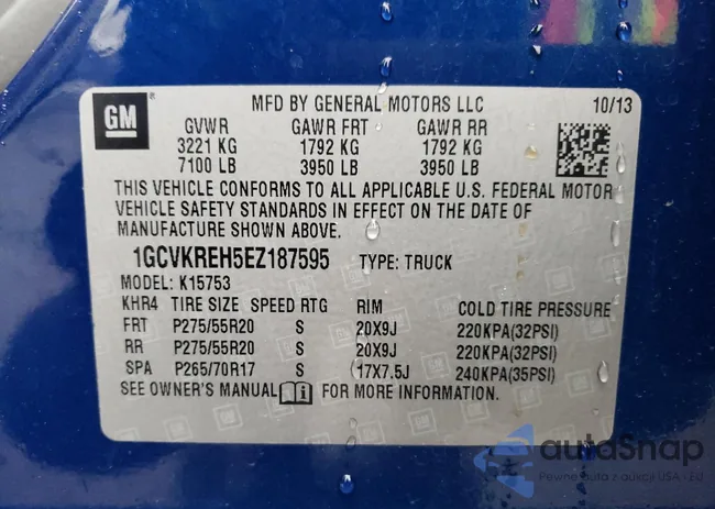 1GCVKREH5EZ187595: 69230642