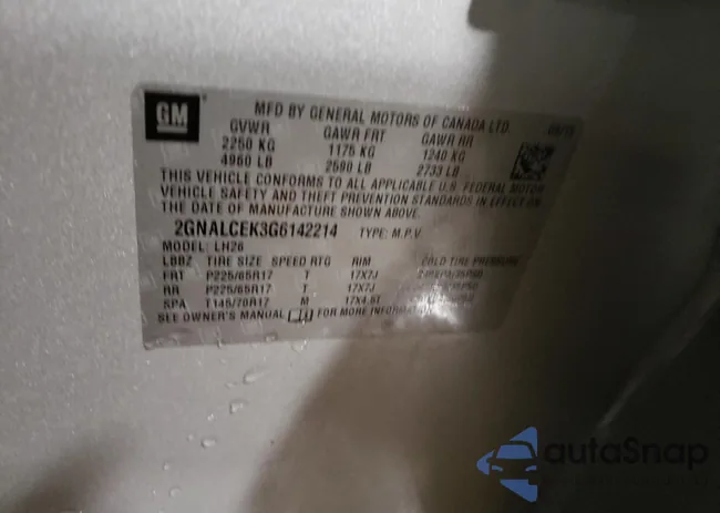 2GNALCEK3G6142214: 72815532