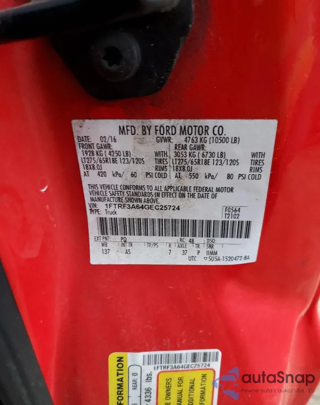 1FTRF3A64GEC25724: 41792653