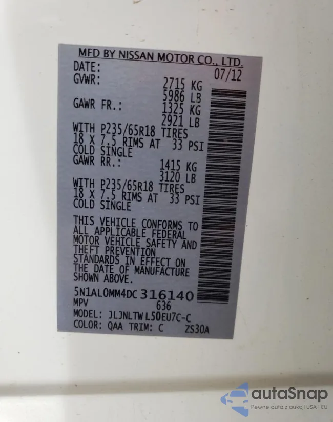 5N1AL0MM4DC316140: 42847003