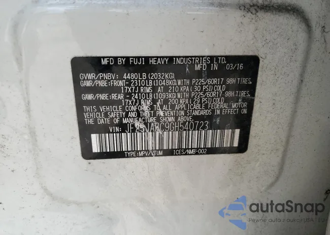 JF2SJABC9GH540723: 44645793