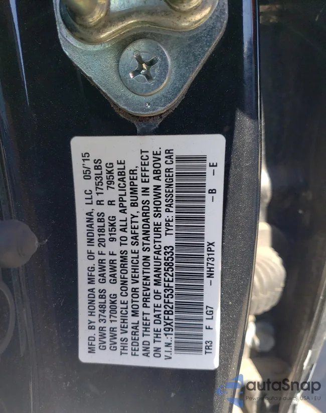 19XFB2F53FE258533: 45033493