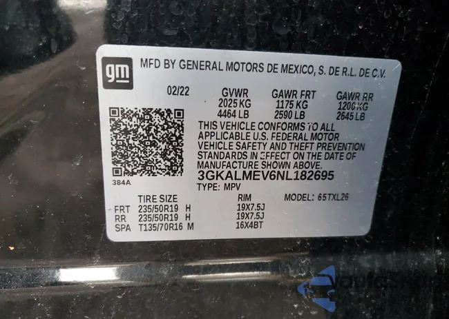 3GKALMEV6NL182695: 46782193