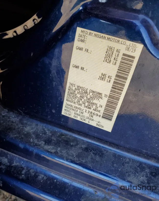 1N4BL4BV0LC138694: 72901044