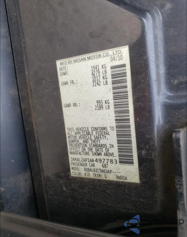 1N4AL2AP1AN497783: 66091465