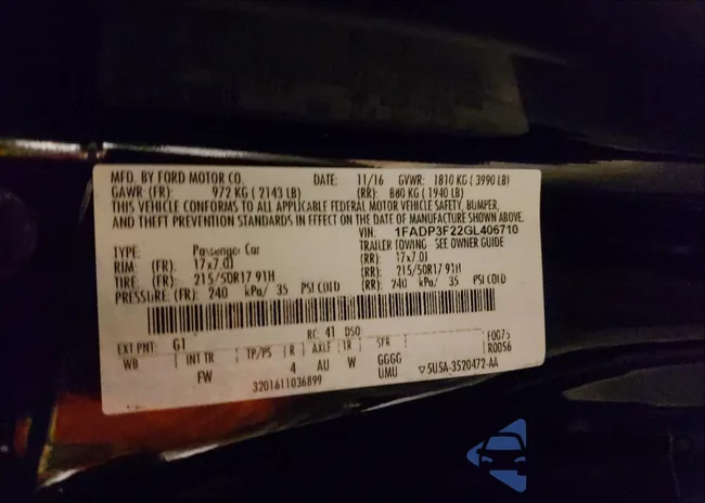 1FADP3F22GL406710: 55003601