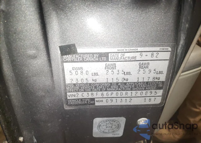 2C3BF66P0DR120895: 68732391