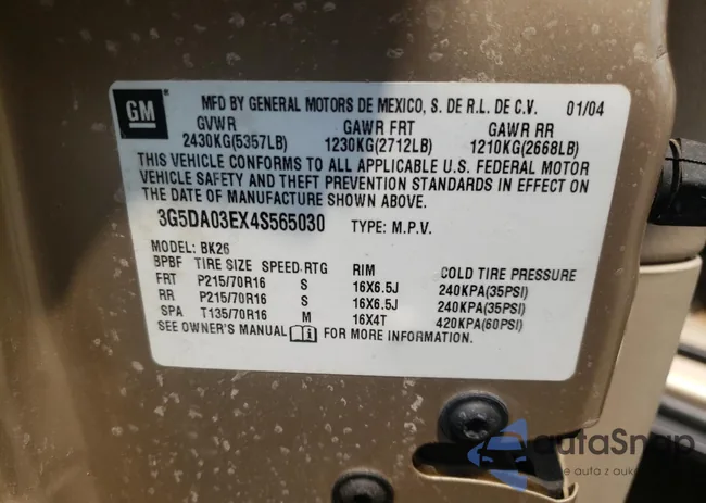 3G5DA03EX4S565030: 46280982