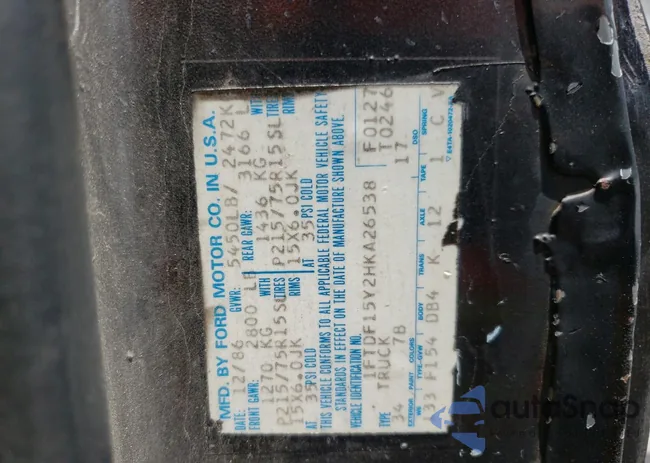 1FTDF15Y2HKA26538: 44108295