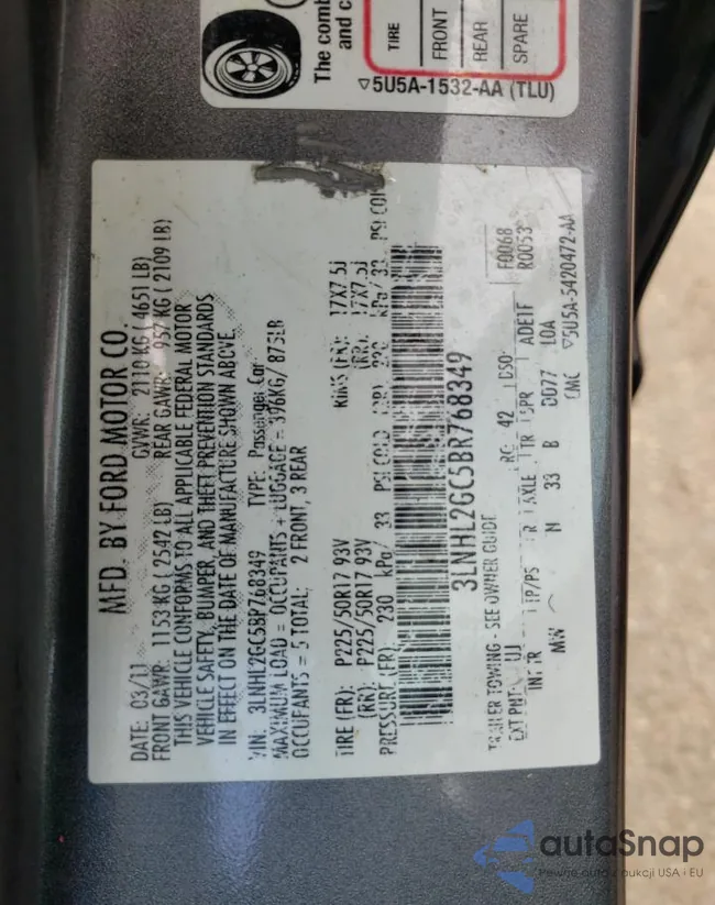 3LNHL2GC5BR768349: 56331572