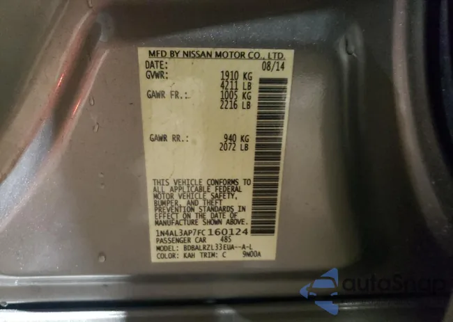 1N4AL3AP7FC160124: 67474805