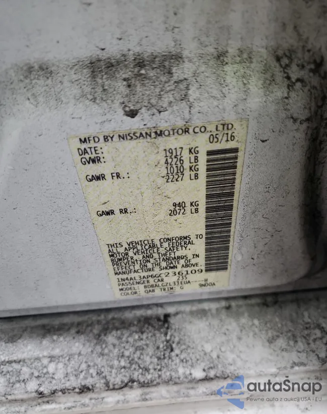 1N4AL3AP6GC236109: 89182535