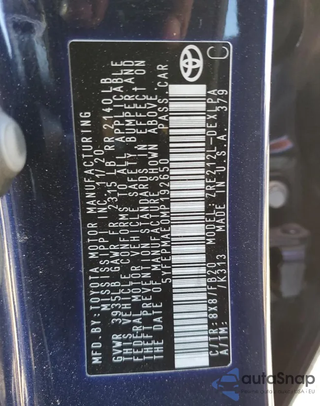 5YFEPMAE0MP192650: 88301935