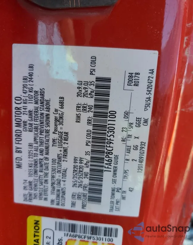 1FA6P8CF9F5301100: 42973785