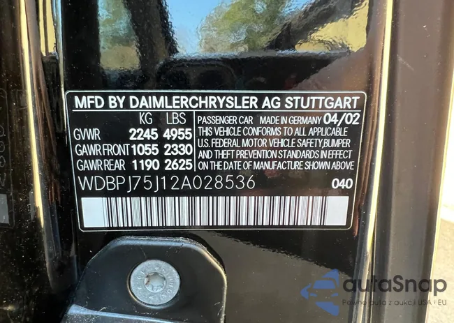 WDBPJ75J12A028536: 42719365